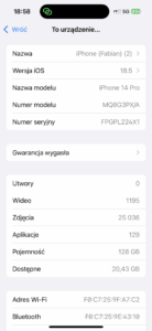 jak sprawdzić ile pamięci ma iphone